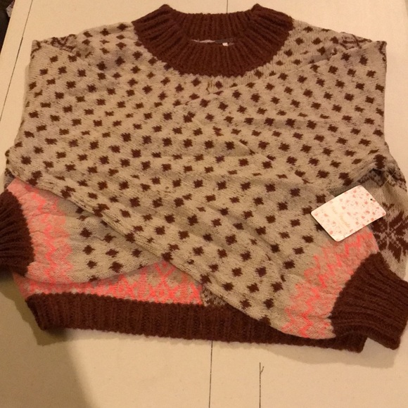 Free People Snow Globe Fair Isle Alpaca Wool Pullover Sweater - Picture 11 of 16